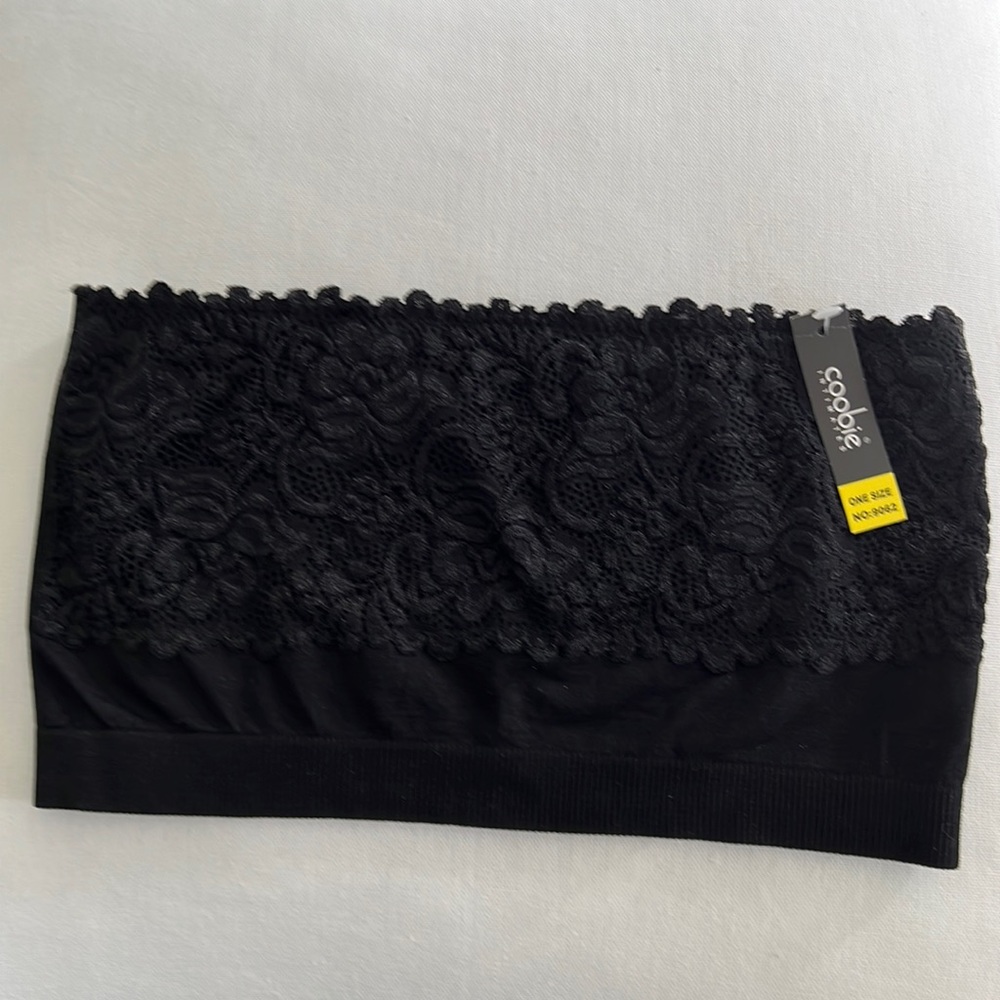 Coobie Black Lace Bandeau NWT